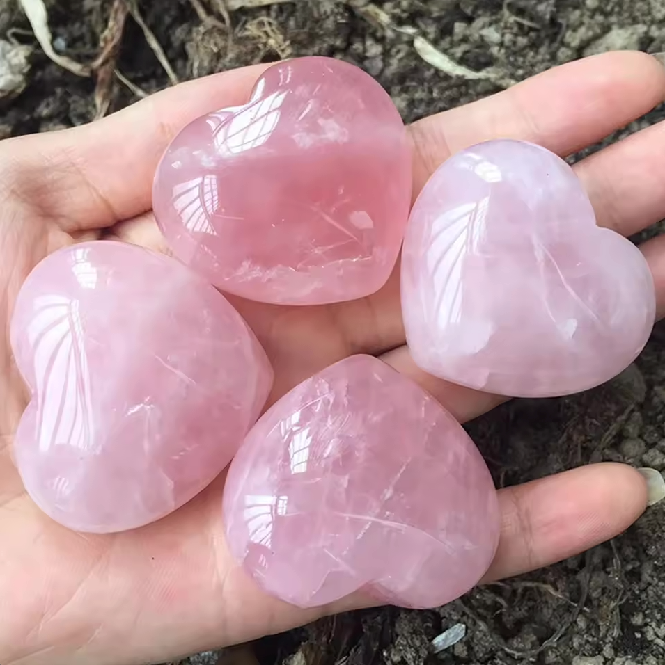 3PCS Heart Shaped Gem Rose Crystal For Love - MysticPavilion