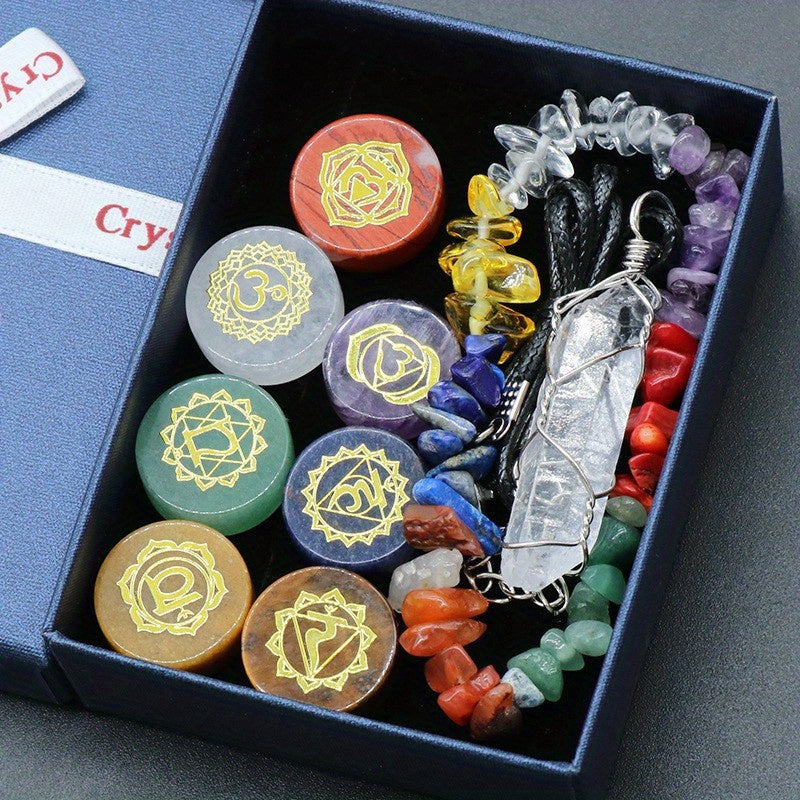 9 Pcs Spiritual Meditation Natural Crystal Gemstone Energy Set - MysticPavilion