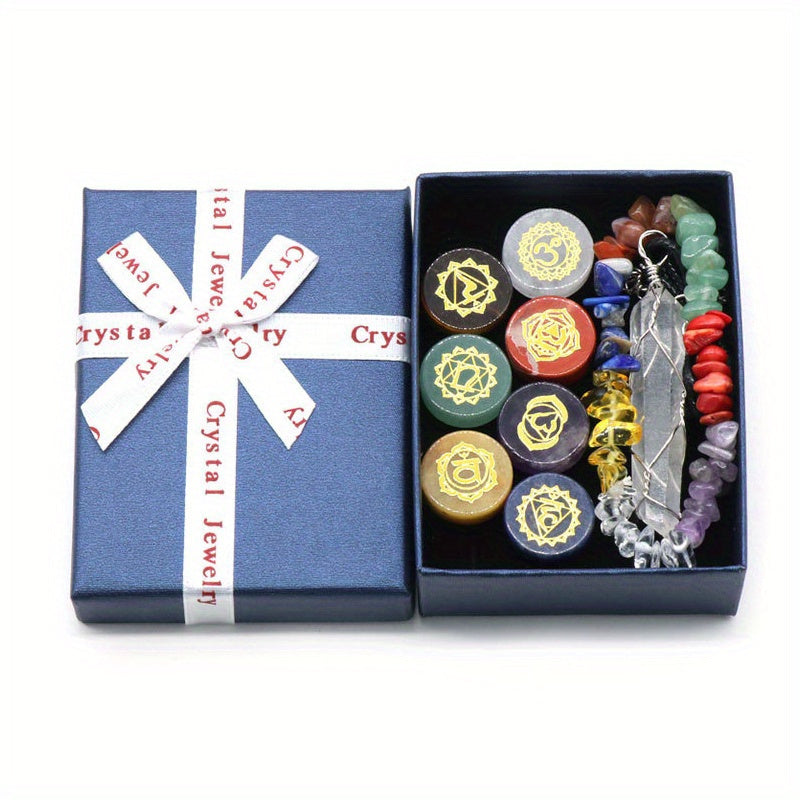 9 Pcs Spiritual Meditation Natural Crystal Gemstone Energy Set - MysticPavilion