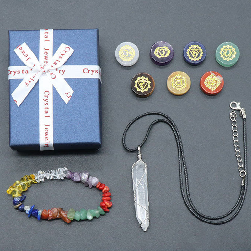 9 Pcs Spiritual Meditation Natural Crystal Gemstone Energy Set - MysticPavilion