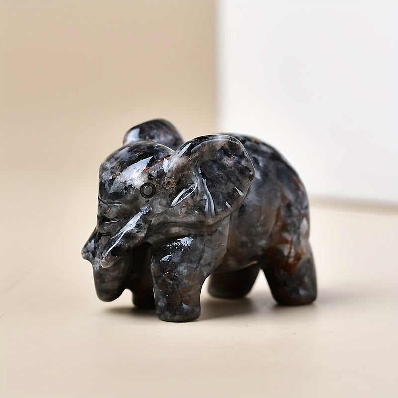 1 Pc 3.5cm/1.38in Crystal Carved Elephant - MysticPavilion