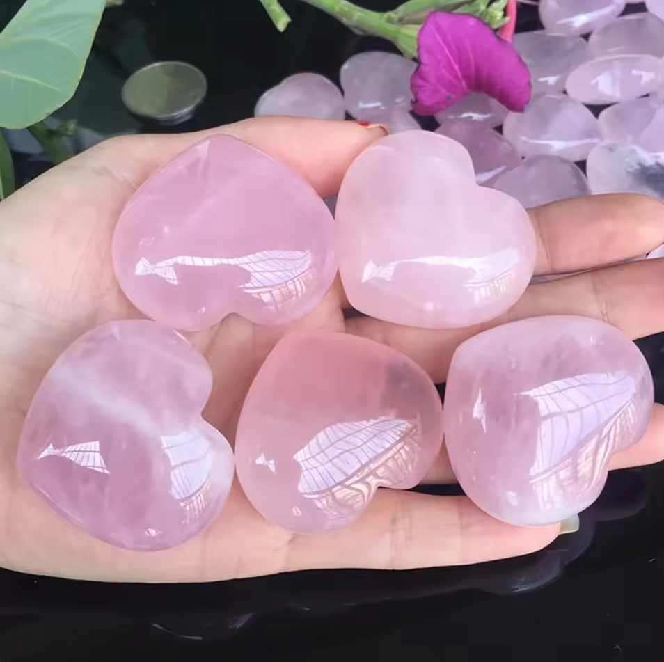 3PCS Heart Shaped Gem Rose Crystal For Love - MysticPavilion