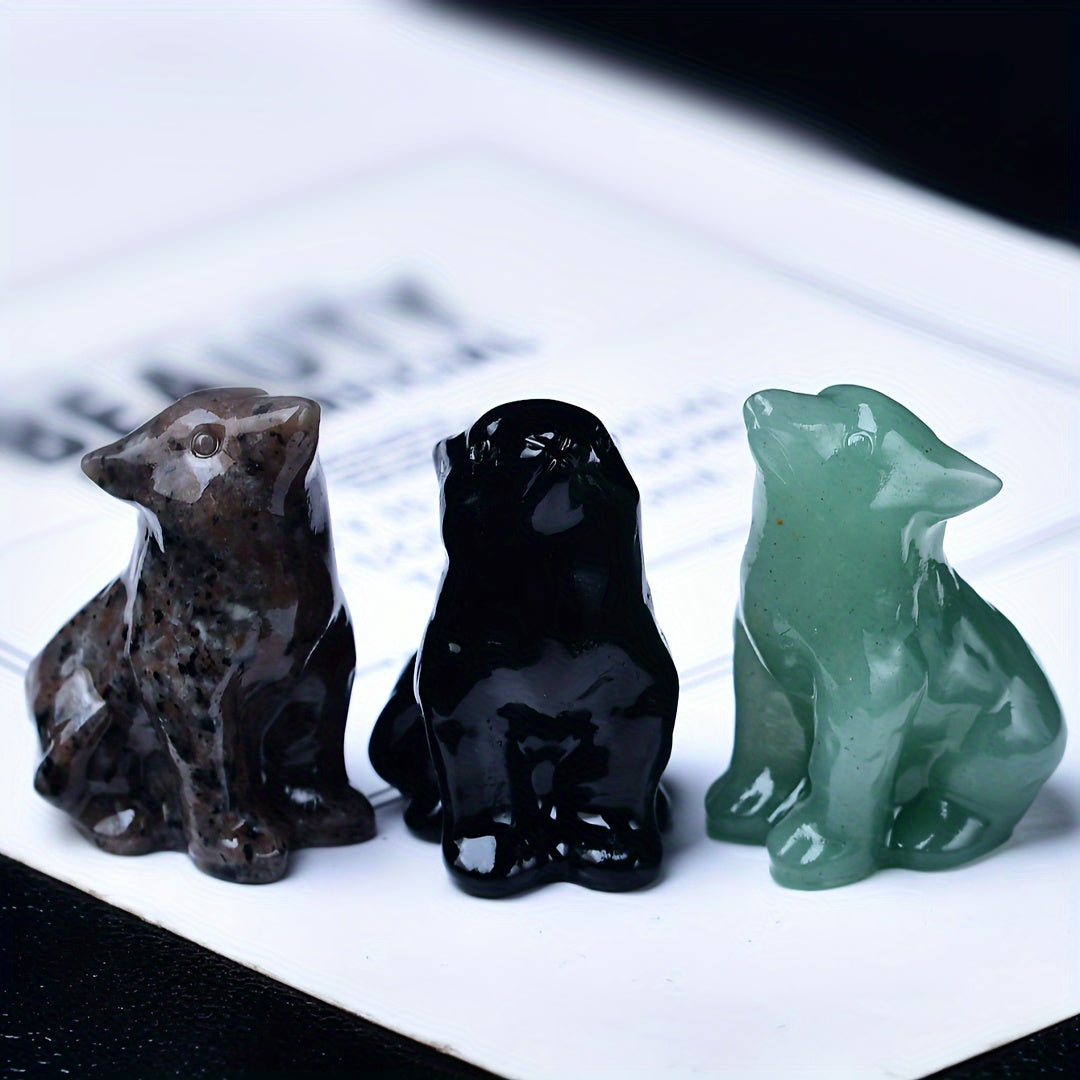 1 Pc 3.5cm/1.38in Crystal Carved Wolf - MysticPavilion