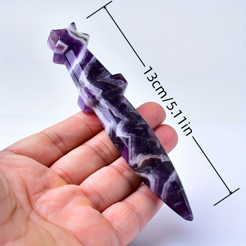 1Pc 13cm/5.11in Crystal Carved Witch's Dagger - MysticPavilion
