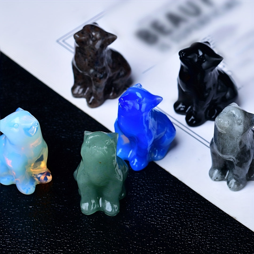 1 Pc 3.5cm/1.38in Crystal Carved Wolf - MysticPavilion
