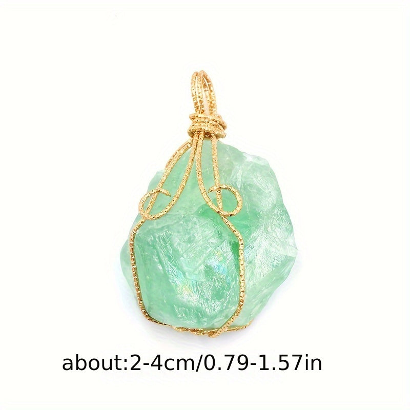 3 Pcs Natural Rock Quartz Pendant Necklace - MysticPavilion