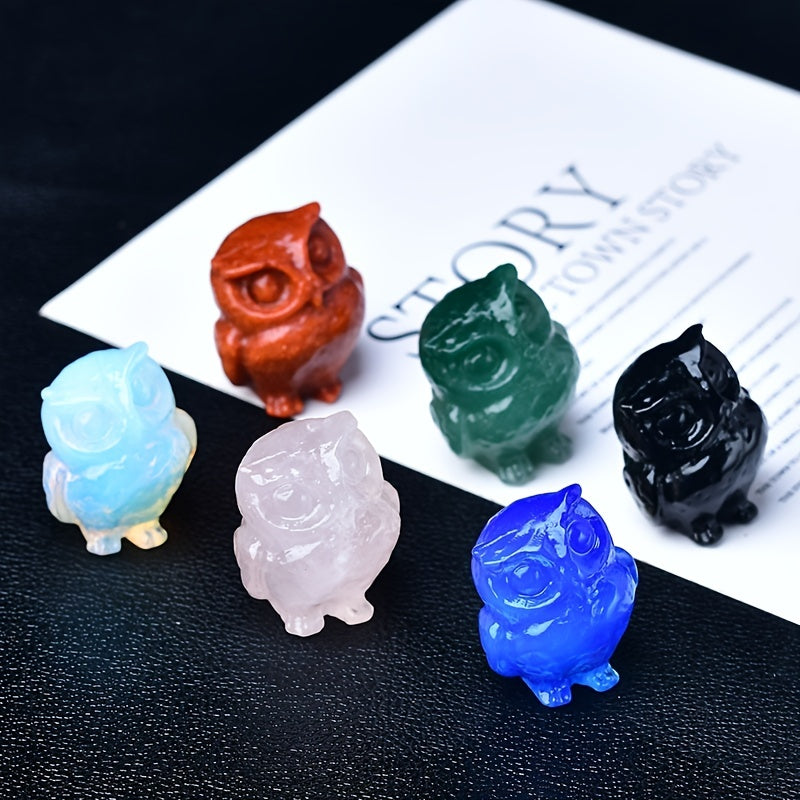 1Pc 3.5cm/1.38in Crystal Carved Owl - MysticPavilion