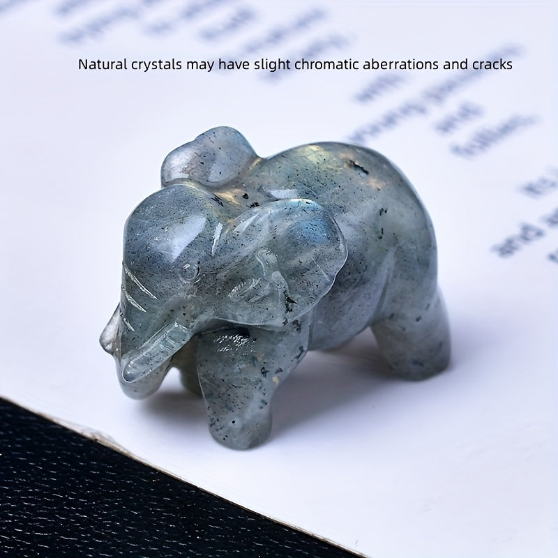 1 Pc 3.5cm/1.38in Crystal Carved Elephant - MysticPavilion