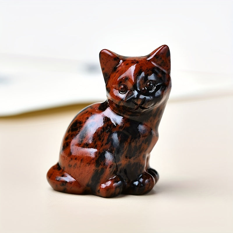 1 Pc 3.5cm/1.38in Crystal Carving Cat - MysticPavilion