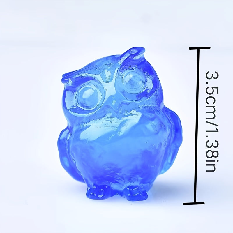 1Pc 3.5cm/1.38in Crystal Carved Owl - MysticPavilion
