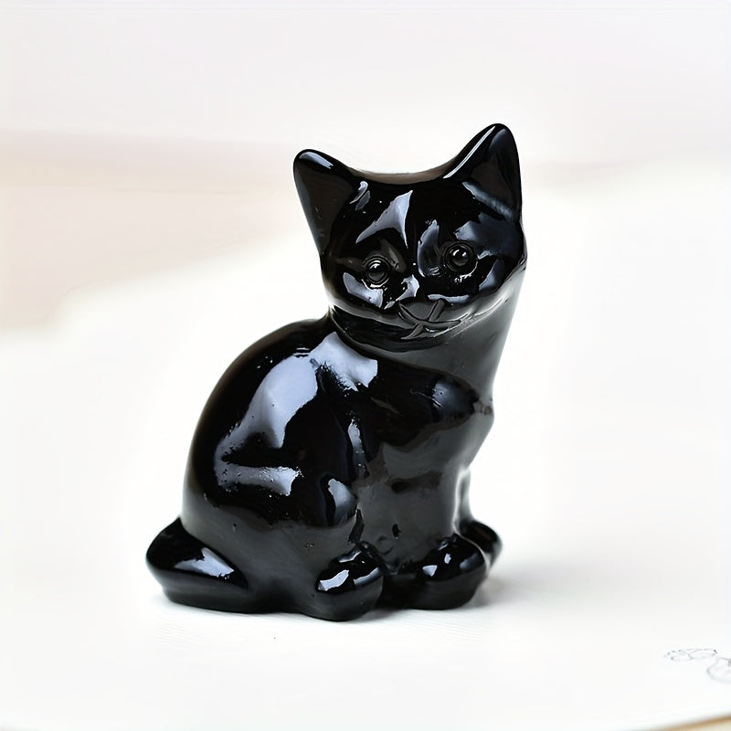 1 Pc 3.5cm/1.38in Crystal Carving Cat - MysticPavilion