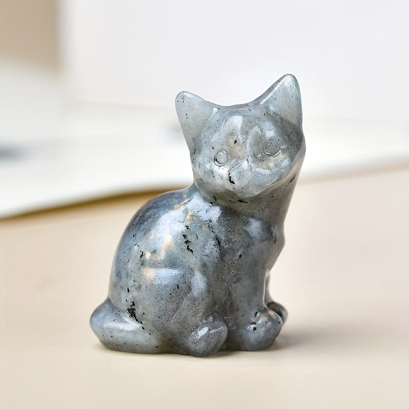 1 Pc 3.5cm/1.38in Crystal Carving Cat - MysticPavilion