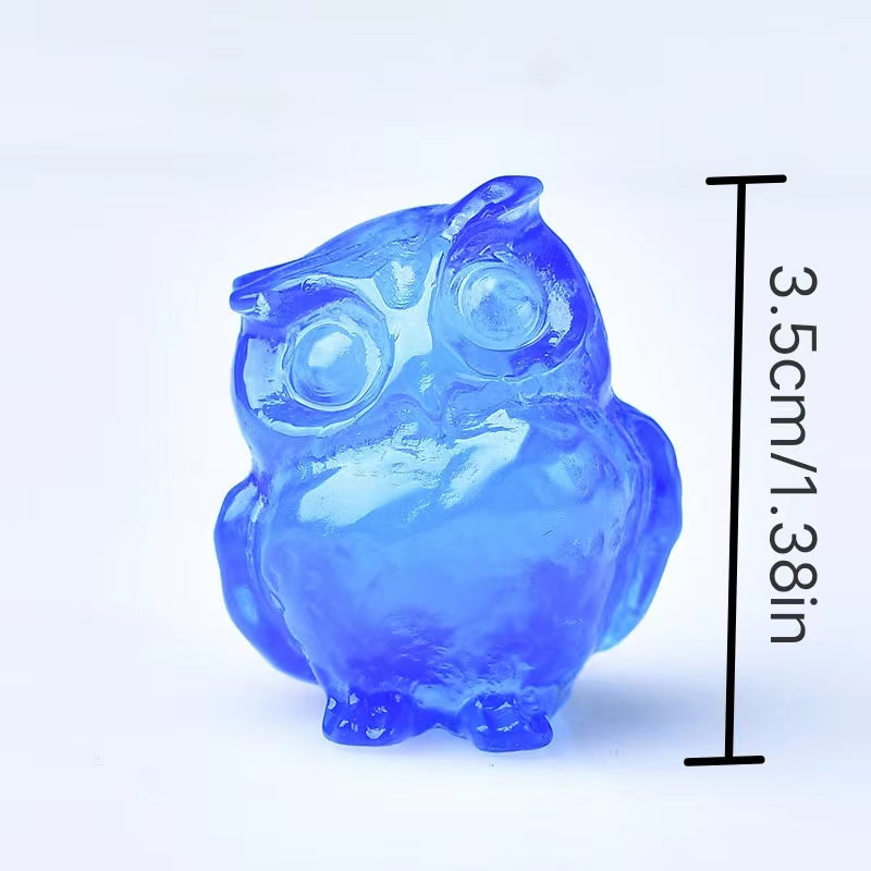 1Pc 3.5cm/1.38in Crystal Carved Owl - MysticPavilion
