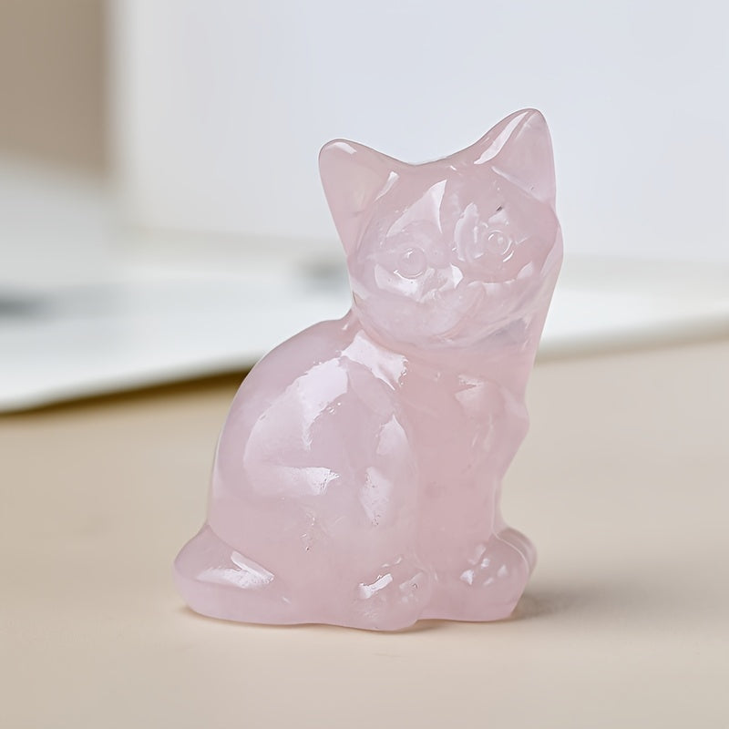 1 Pc 3.5cm/1.38in Crystal Carving Cat - MysticPavilion
