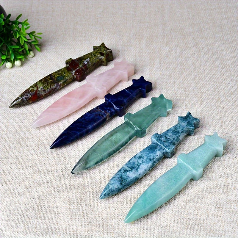 1Pc 13cm/5.11in Crystal Carved Witch's Dagger - MysticPavilion
