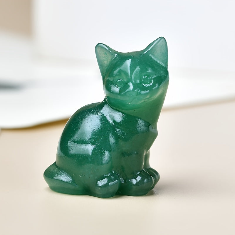 1 Pc 3.5cm/1.38in Crystal Carving Cat - MysticPavilion