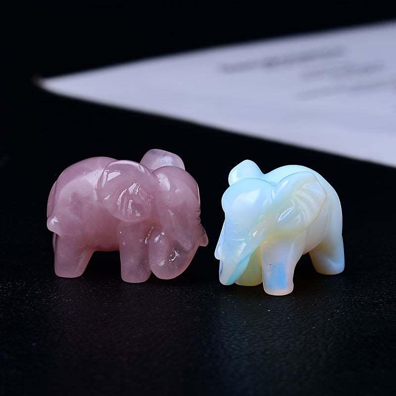 1 Pc 3.5cm/1.38in Crystal Carved Elephant - MysticPavilion