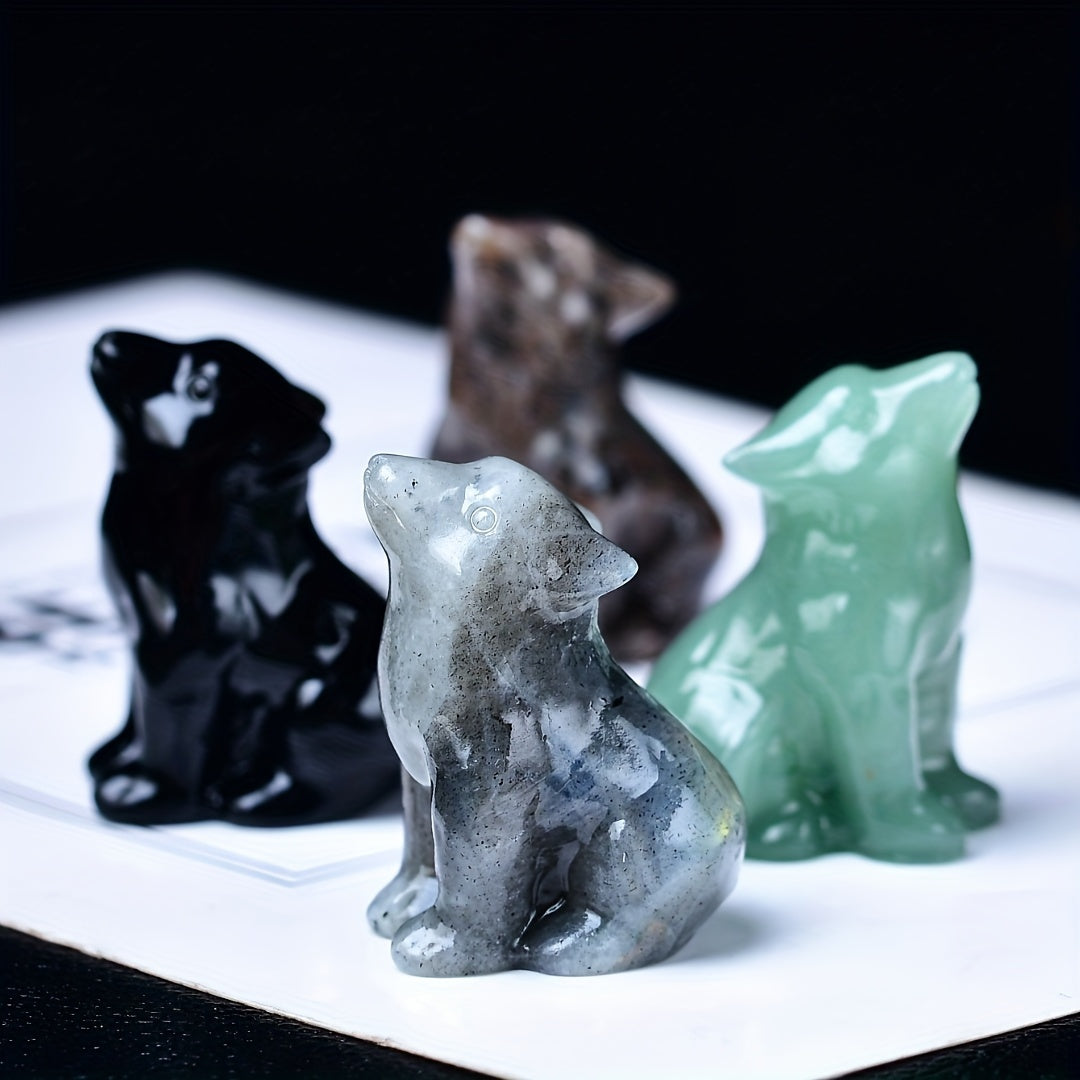 1 Pc 3.5cm/1.38in Crystal Carved Wolf - MysticPavilion