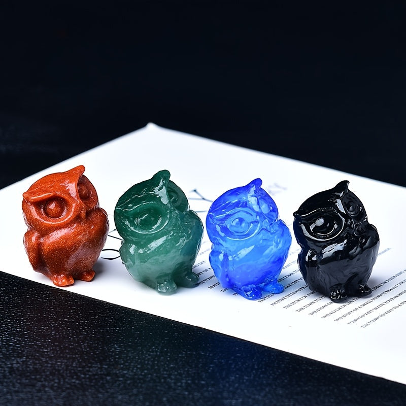 1Pc 3.5cm/1.38in Crystal Carved Owl - MysticPavilion