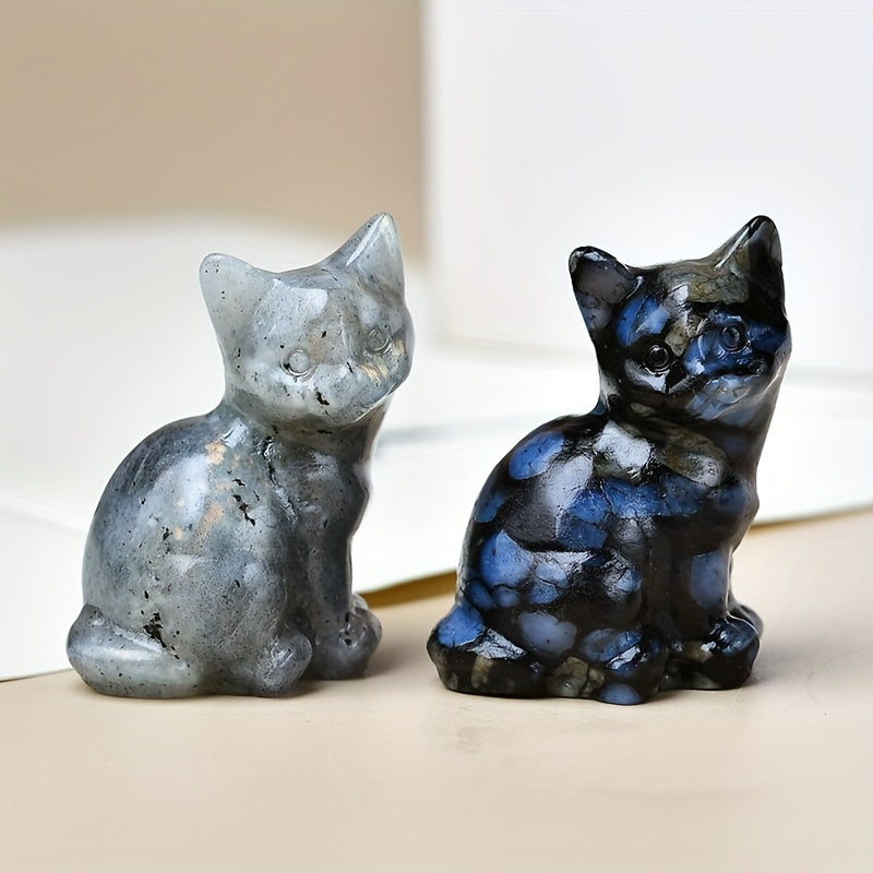 1 Pc 3.5cm/1.38in Crystal Carving Cat - MysticPavilion