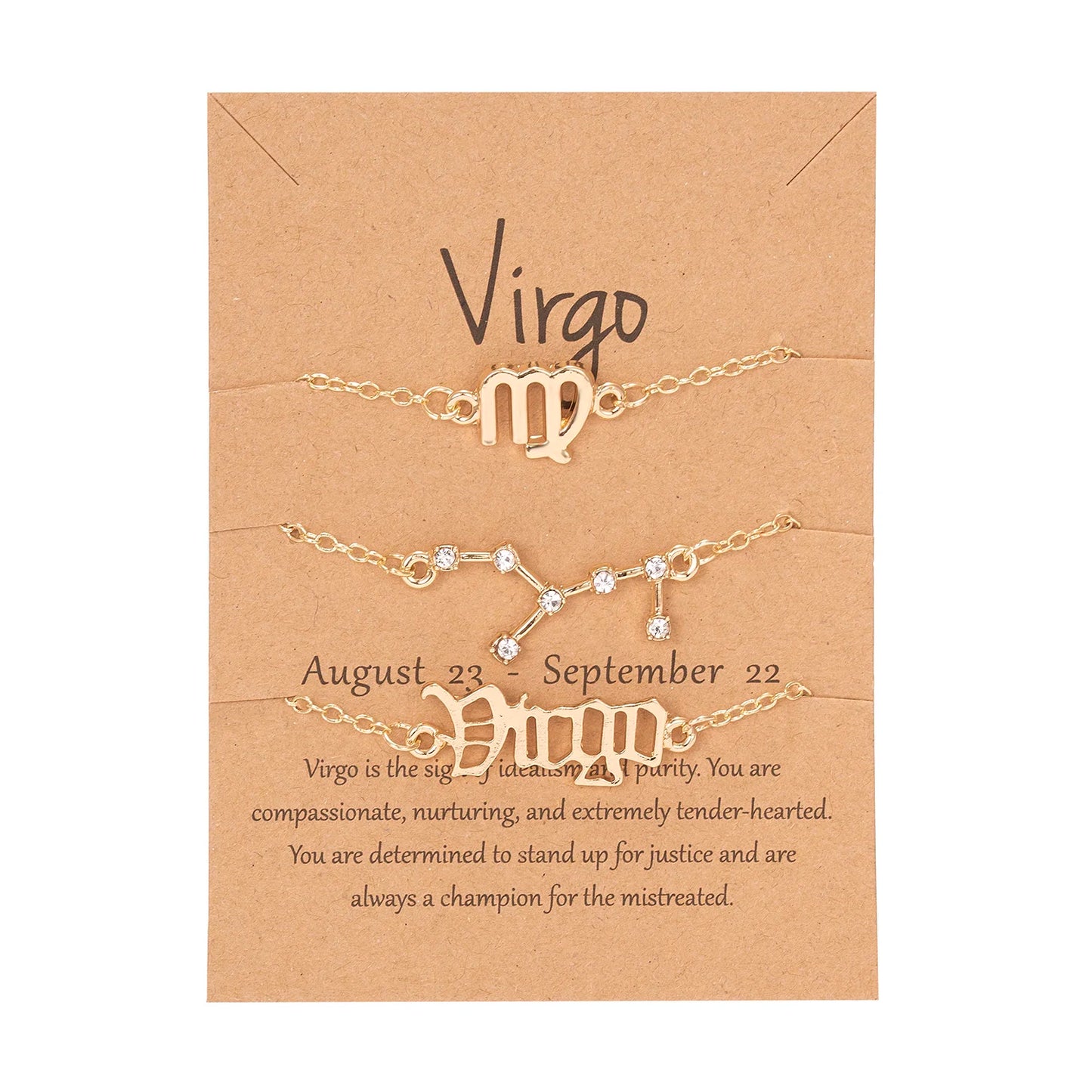 3 PCS Zodiac Sign Bracelets Set for Emotional Connection & Spiritual Bond