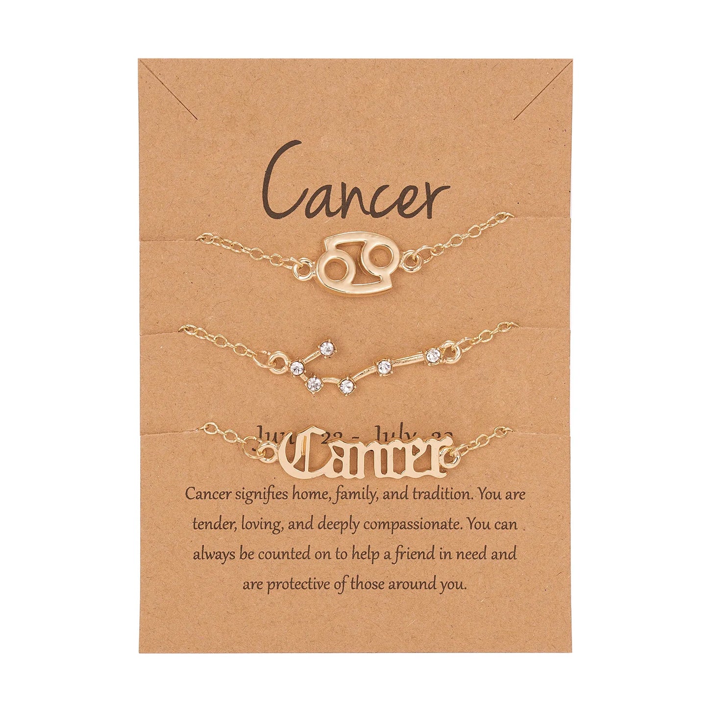 3 PCS Zodiac Sign Bracelets Set for Emotional Connection & Spiritual Bond