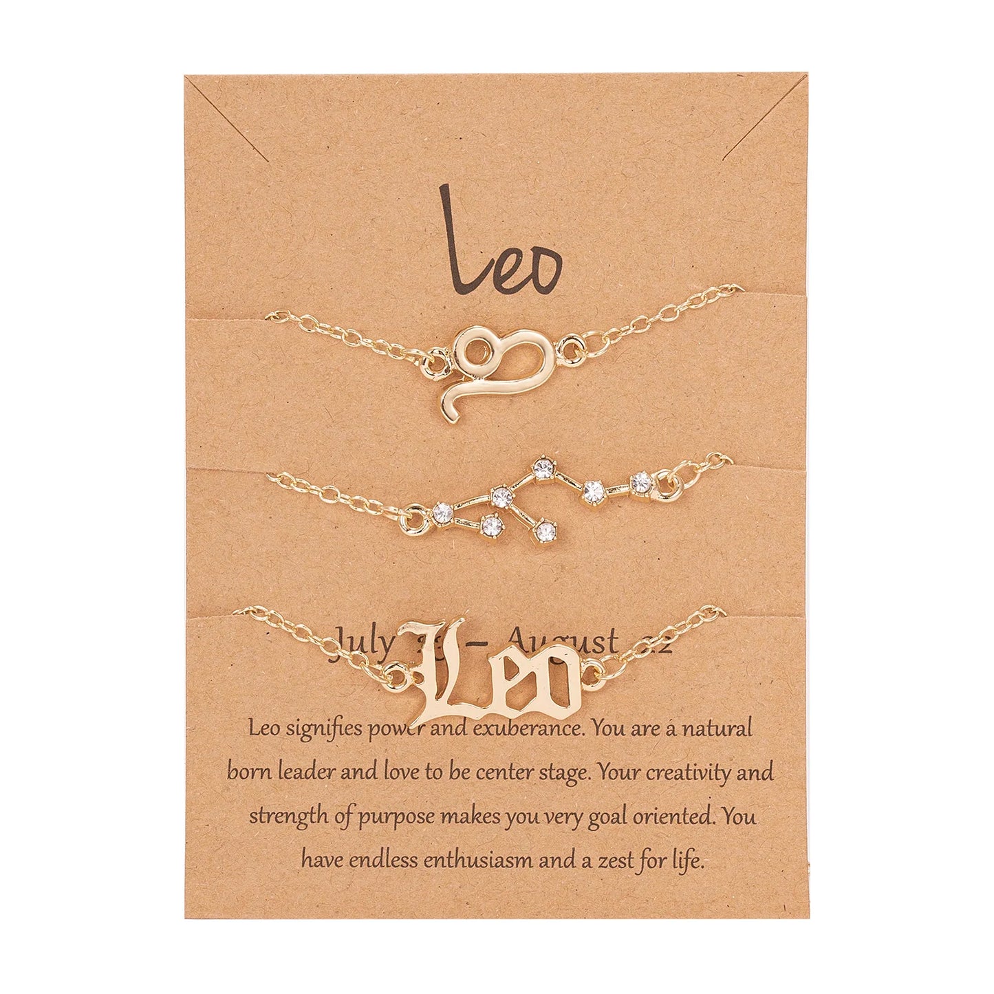 3 PCS Zodiac Sign Bracelets Set for Emotional Connection & Spiritual Bond