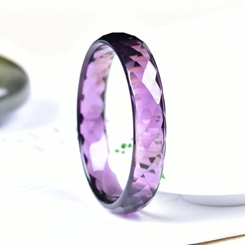Purple Carved Faceted Cut Bracelet For Happiness - MysticPavilion