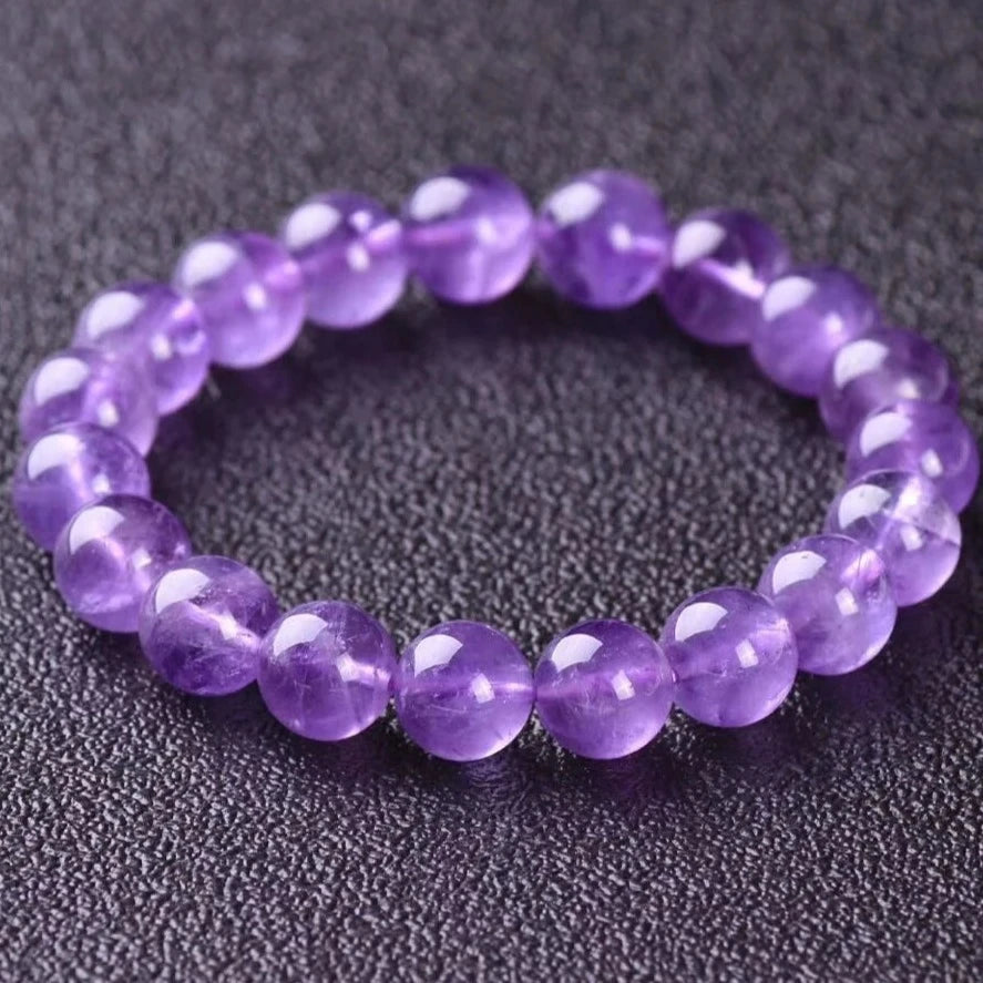 Lavender Purple Quartz Round Beads Bracelet For Love - MysticPavilion