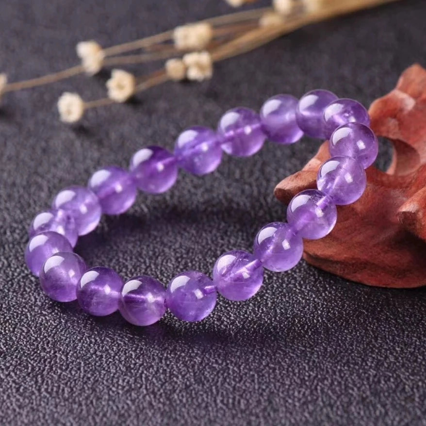 Lavender Purple Quartz Round Beads Bracelet For Love - MysticPavilion