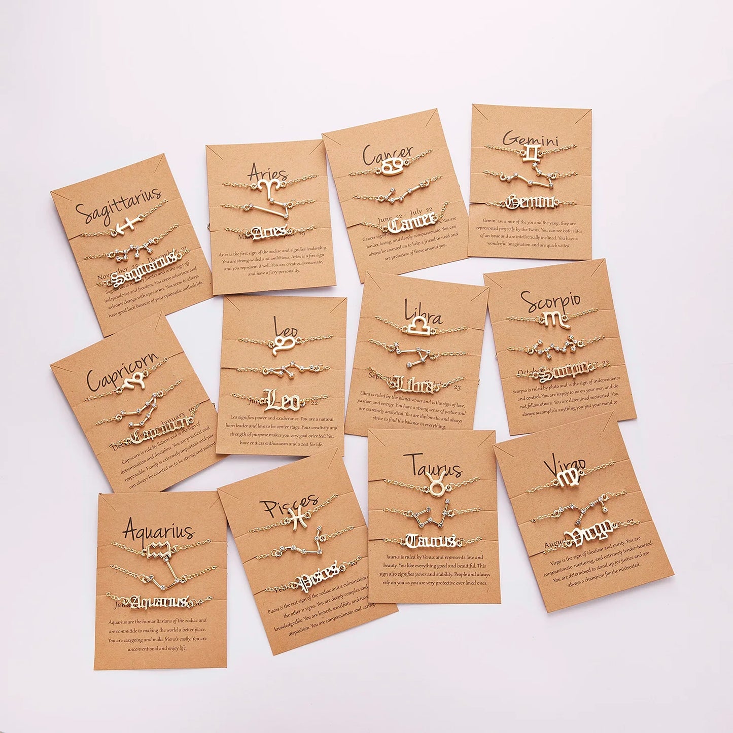 3 PCS Zodiac Sign Bracelets Set for Emotional Connection & Spiritual Bond