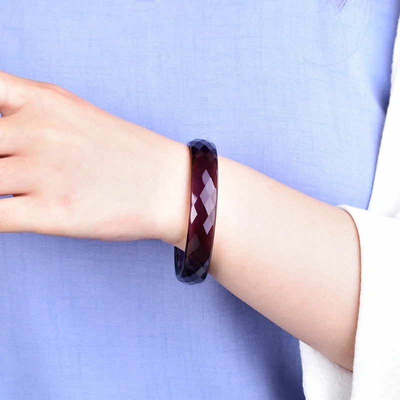 Purple Carved Faceted Cut Bracelet For Happiness - MysticPavilion