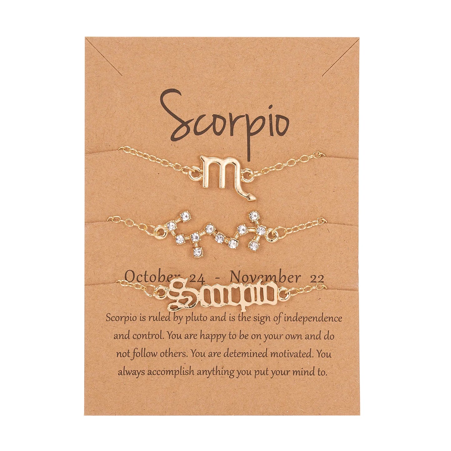 3 PCS Zodiac Sign Bracelets Set for Emotional Connection & Spiritual Bond