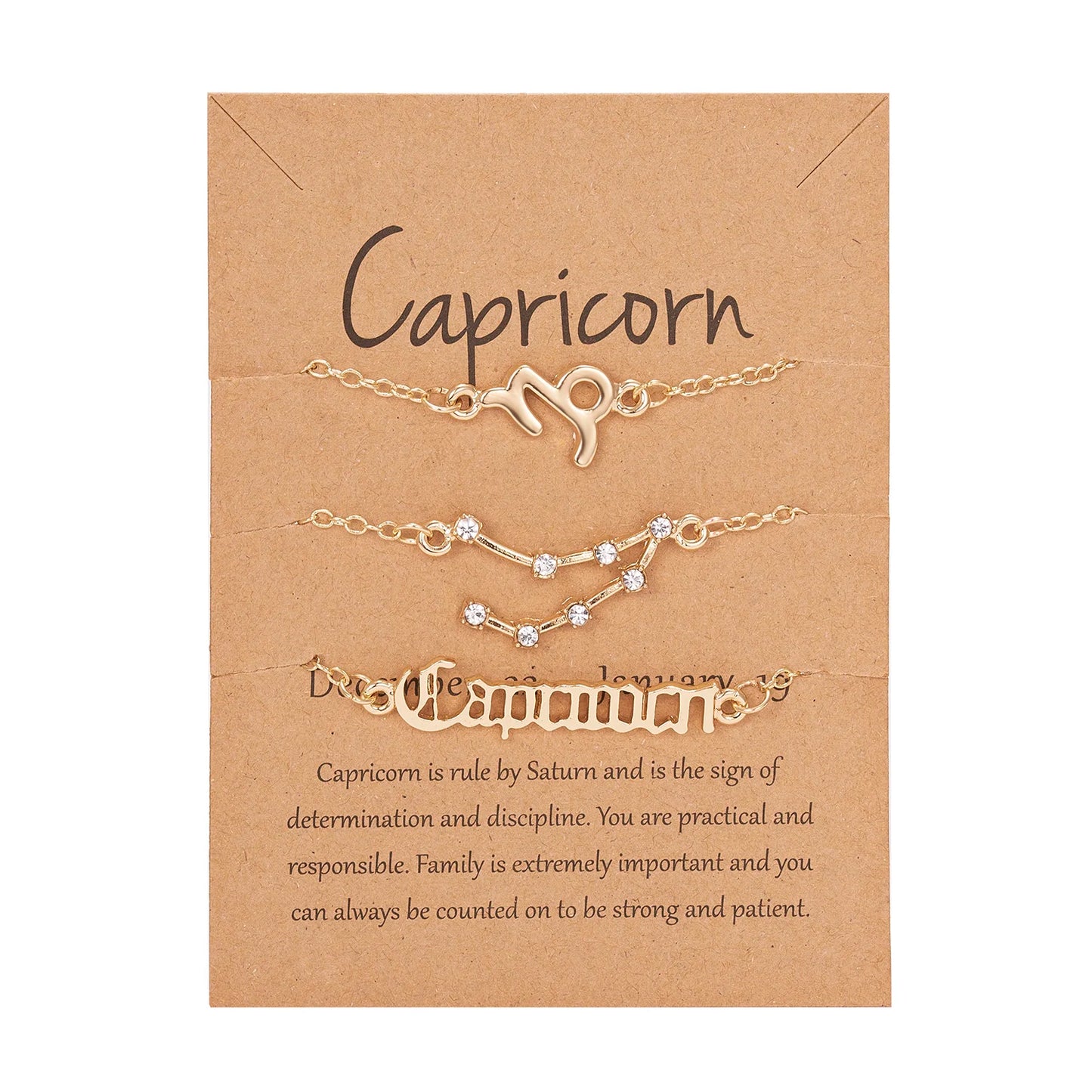 3 PCS Zodiac Sign Bracelets Set for Emotional Connection & Spiritual Bond