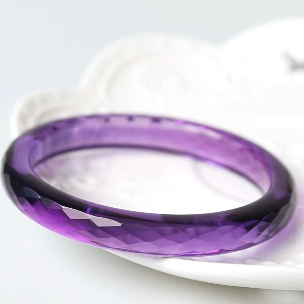 Purple Carved Faceted Cut Bracelet For Happiness - MysticPavilion