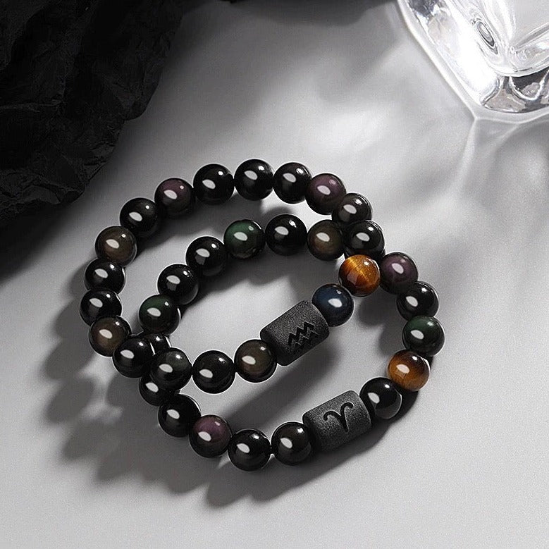 Black Onyx Zodiac Sign Bracelet - MysticPavilion