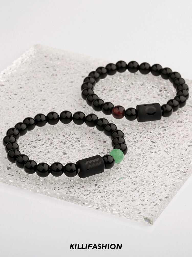 Black Onyx Zodiac Sign Bracelet - MysticPavilion