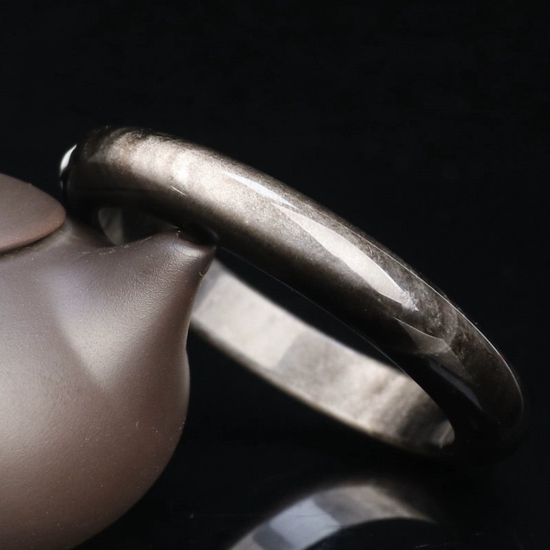 Black Obsidian Bangle For Meditation & Intuition - MysticPavilion