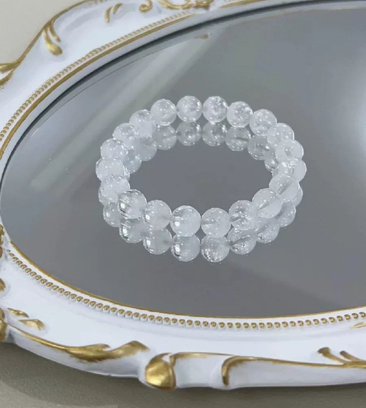 Clear Quartz Round Beads Bracelet For Meditation - MysticPavilion