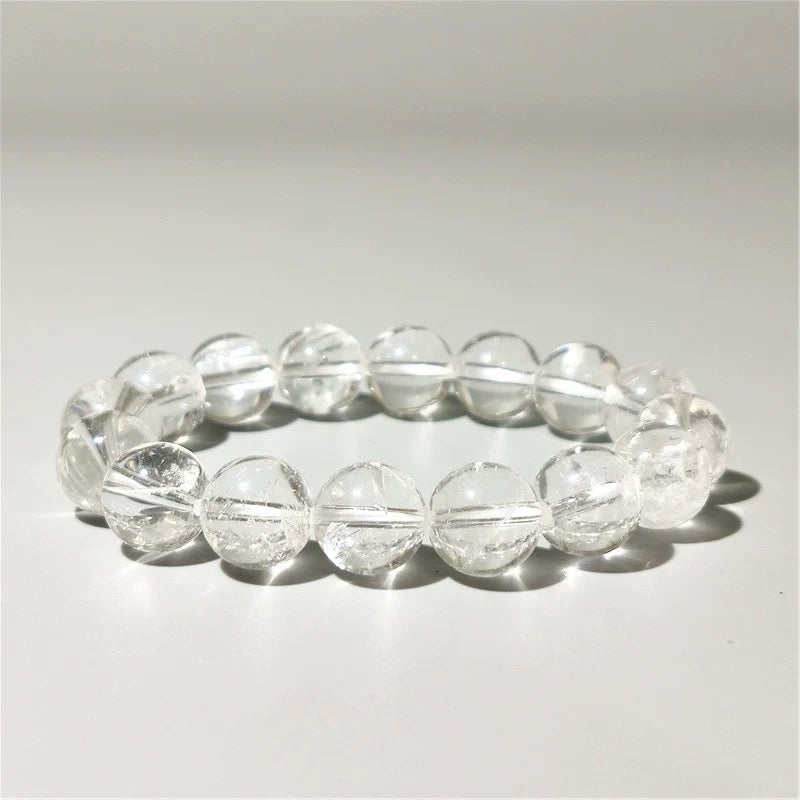 Clear Quartz Round Beads Bracelet For Meditation - MysticPavilion