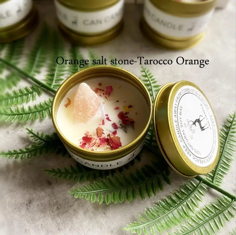 Dried Flower Aromatherapy Candles with Crystal Stone For Building Intimacy& Removing Interference - MysticPavilion