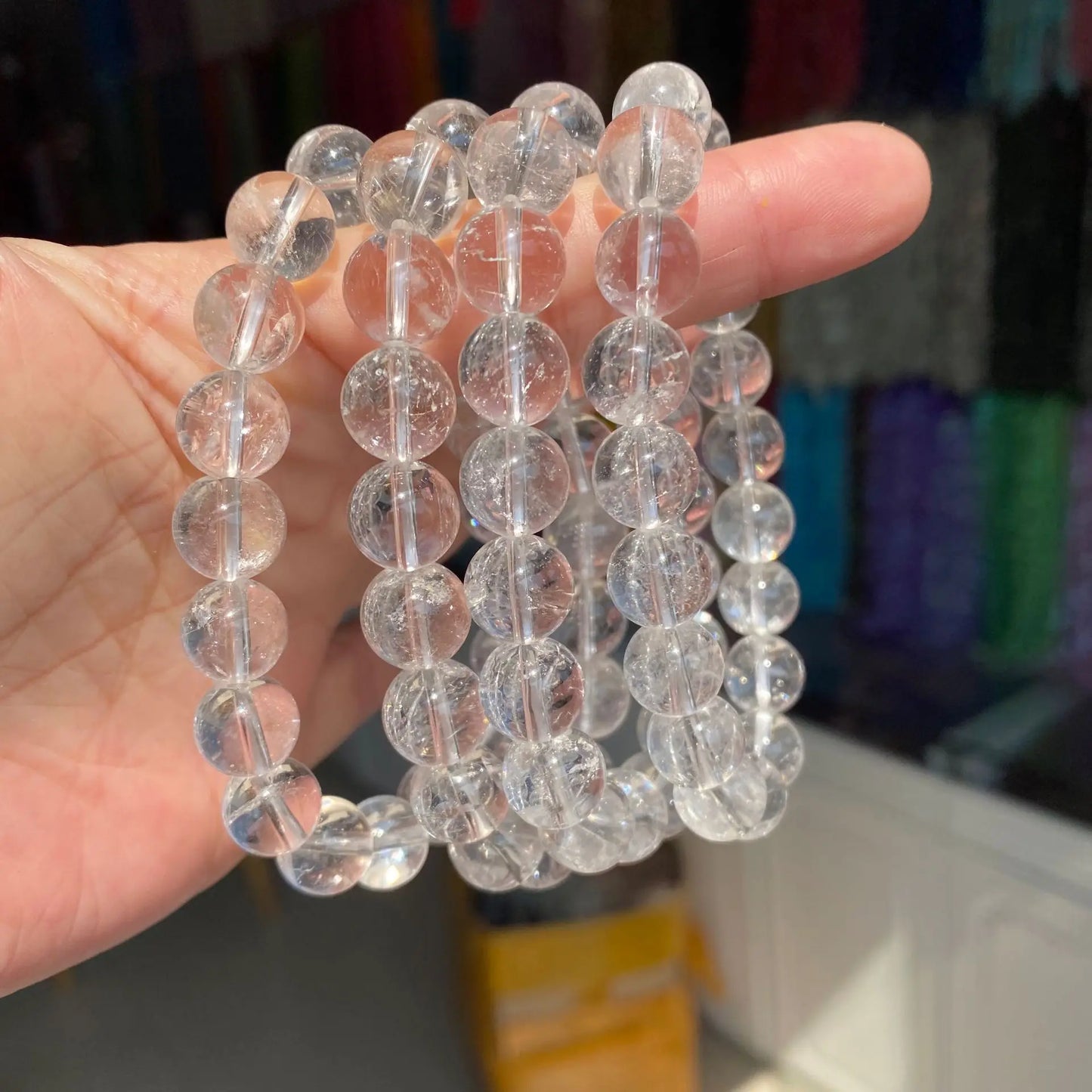 Clear Quartz Round Beads Bracelet For Meditation - MysticPavilion