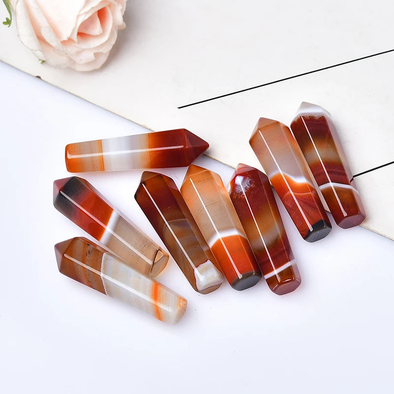 Carnelian Hexagonal Column For Willpower - MysticPavilion
