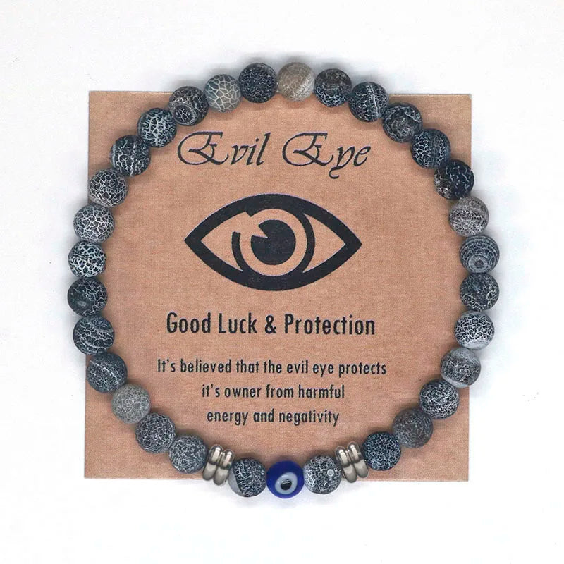 Tiger Eye Beaded Blue Evil Eye Bracelet For Protection & Strength - MysticPavilion