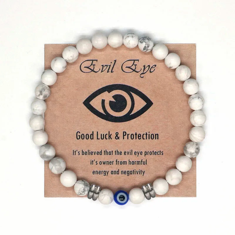 Tiger Eye Beaded Blue Evil Eye Bracelet For Protection & Strength - MysticPavilion