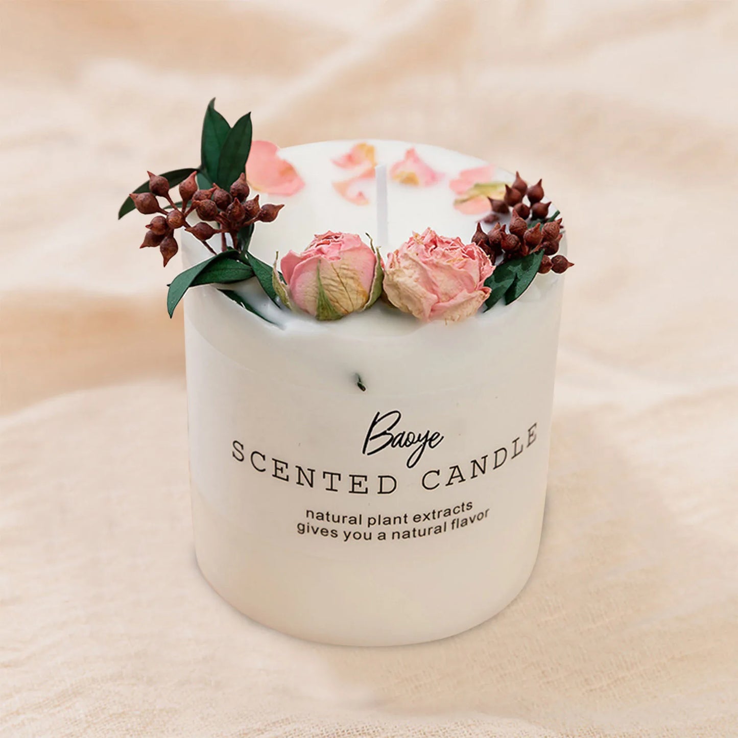 Gift Candle With Dried Flowers For Cultivating love & Self Acceptance - MysticPavilion
