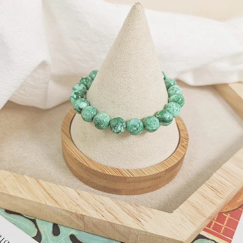 Green Turquoise Beaded Bracelet For Harmony And Balance - MysticPavilion