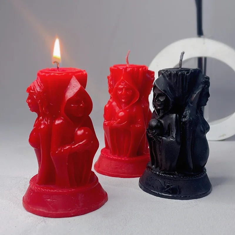 Creative Magic Three Goddess Candle buddhist candle for ritual - MysticPavilion