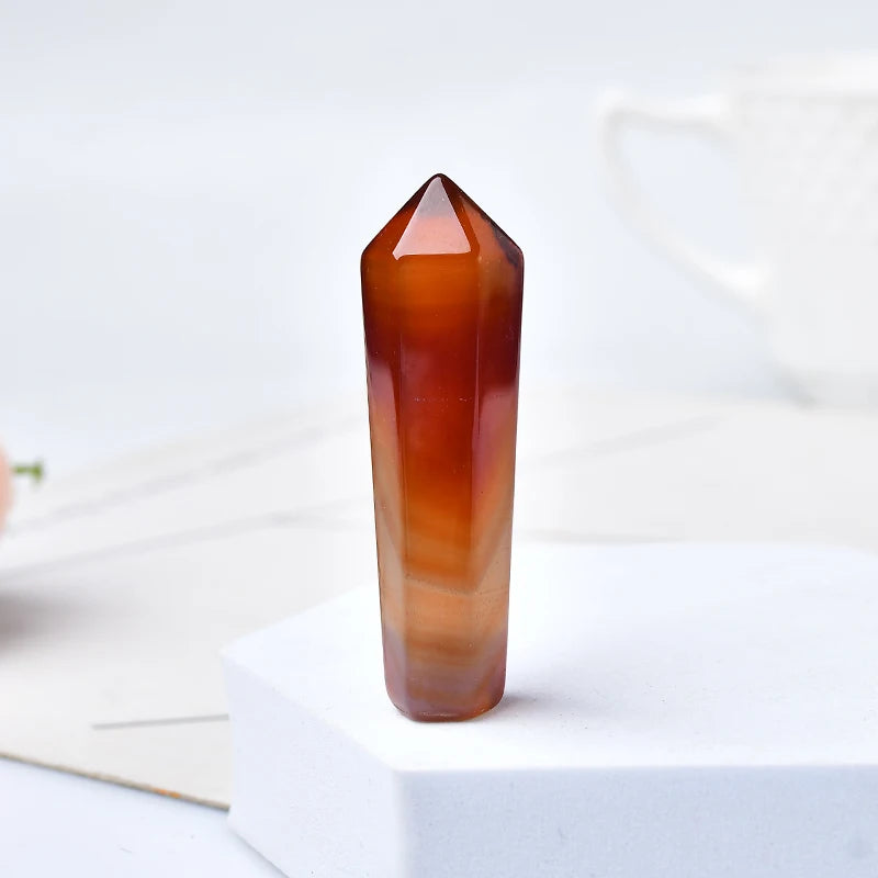 Carnelian Hexagonal Column For Willpower - MysticPavilion