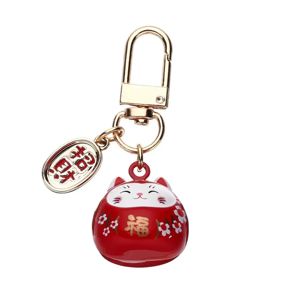 Lucky Cat Charm Keychain | Traditional Japanese Energy Talisman for Protection & Success